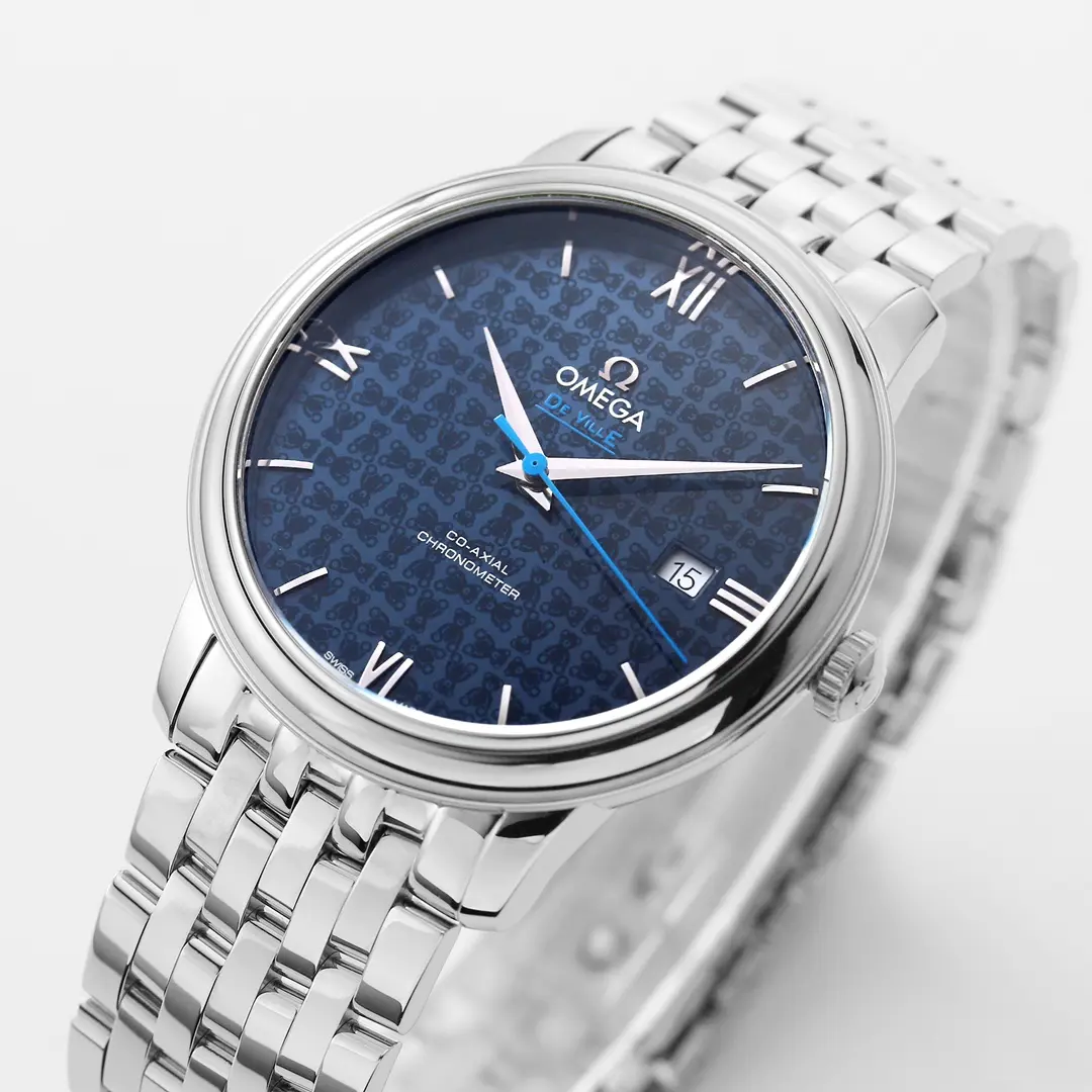 ZF Factory OMEGA De Ville 424.10.40.20.03.003 Blue Steel VSF Watch SoftTouch 464